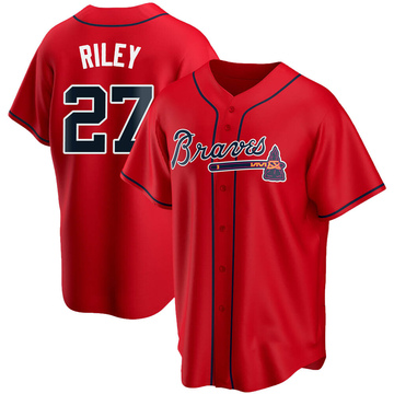 Men's Atlanta Braves Austin Riley Red Alternate Jersey - Replica