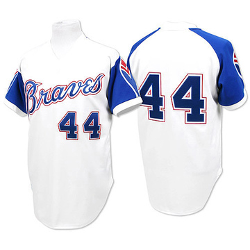 Men's Atlanta Braves Hank Aaron White 1974 Throwback Jersey - Authentic