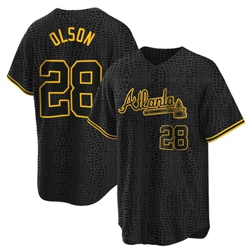 Men's Atlanta Braves Matt Olson Black Snake Skin City Jersey - Replica