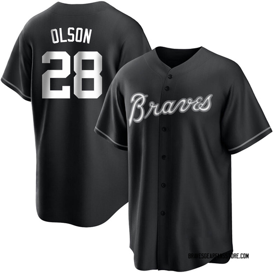 Men's Atlanta Braves Matt Olson Black/White Jersey - Replica
