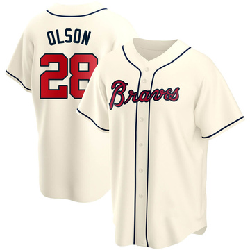 Men's Atlanta Braves Matt Olson Cream Alternate Jersey - Replica