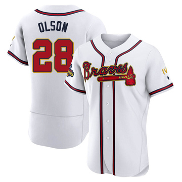Men's Atlanta Braves Matt Olson Gold White 2022 Program Jersey - Authentic