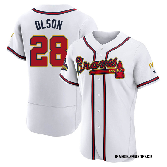 Men's Atlanta Braves Matt Olson Gold White 2022 Program Jersey - Authentic