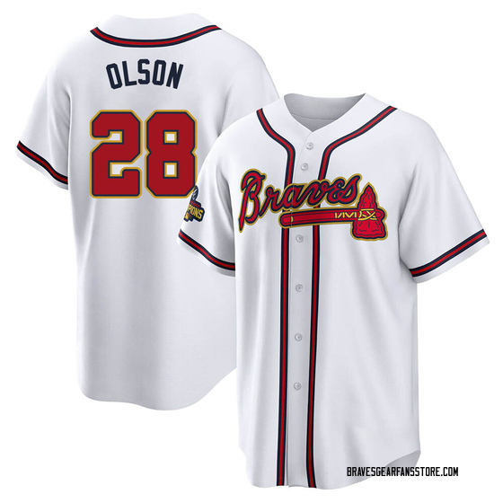 Men's Atlanta Braves Matt Olson Gold White 2022 Program Jersey - Replica
