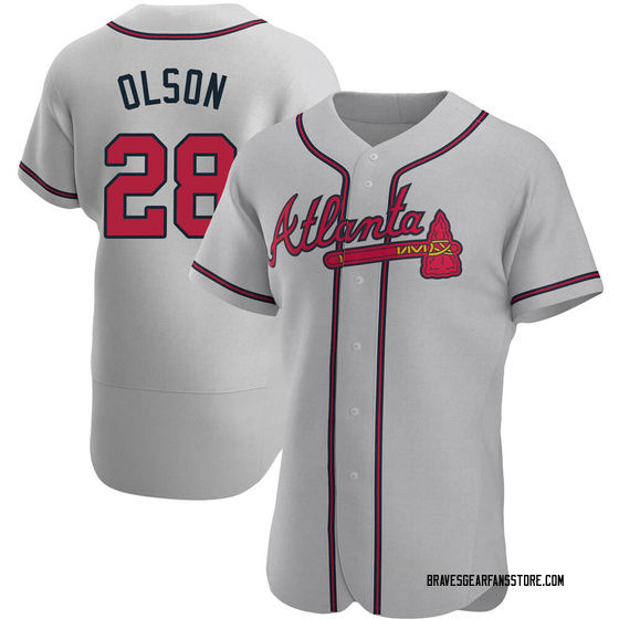 Men's Atlanta Braves Matt Olson Gray Road Jersey - Authentic