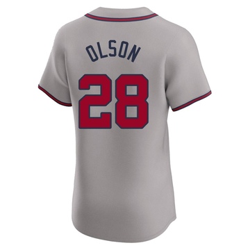 Men's Atlanta Braves Matt Olson Gray Road Jersey - Elite