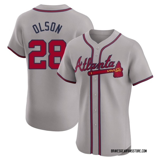 Men's Atlanta Braves Matt Olson Gray Road Jersey - Elite