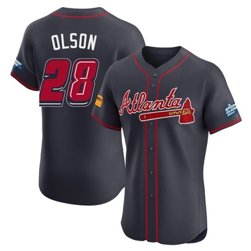 Men's Atlanta Braves Matt Olson Navy 2025 Speedway Classic Alternate Jersey - Elite