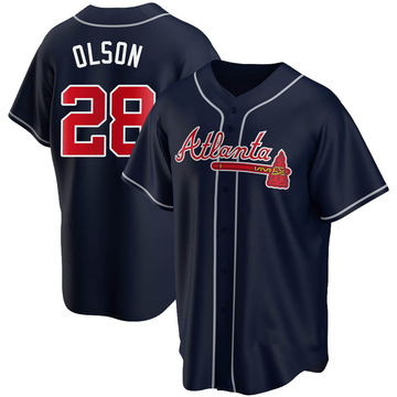 Men's Atlanta Braves Matt Olson Navy Alternate Jersey - Replica