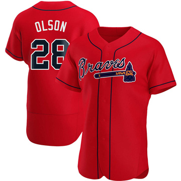 Men's Atlanta Braves Matt Olson Red Alternate Jersey - Authentic