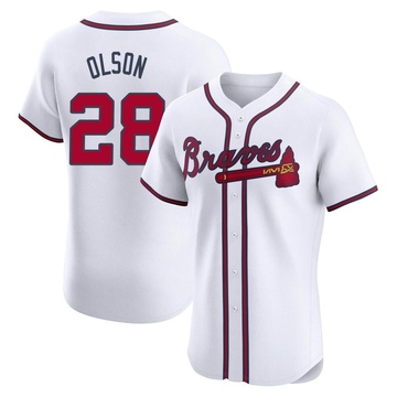 Men's Atlanta Braves Matt Olson White Home Jersey - Elite