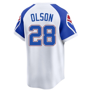 Men's Atlanta Braves Matt Olson White Throwback Cooperstown Collection Jersey - Limited