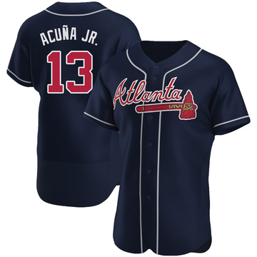 Men's Atlanta Braves Ronald Acuna Jr. Navy Alternate Jersey - Authentic