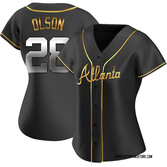 Women's Atlanta Braves Matt Olson Black Golden Alternate Jersey - Replica