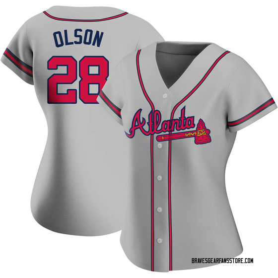 Women's Atlanta Braves Matt Olson Gray Road Jersey - Authentic