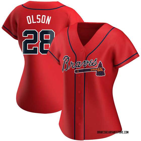 Women's Atlanta Braves Matt Olson Red Alternate Jersey - Authentic