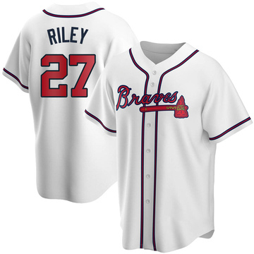 Youth Atlanta Braves Austin Riley White Home Jersey - Replica