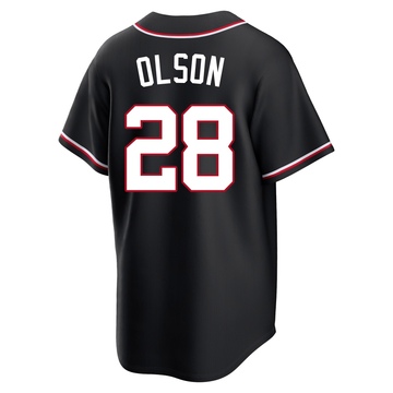 Youth Atlanta Braves Matt Olson Black Fashion Out Jersey - Replica