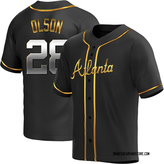 Youth Atlanta Braves Matt Olson Black Golden Alternate Jersey - Replica