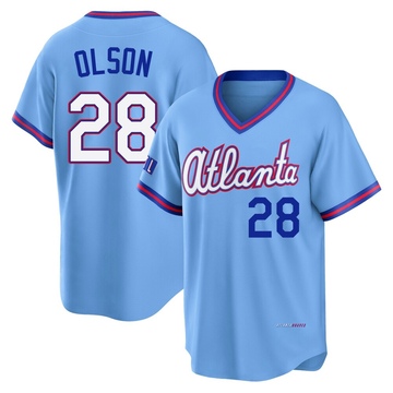 Youth Atlanta Braves Matt Olson Blue Powder 2026 City Connect Stadium Jersey - Limited