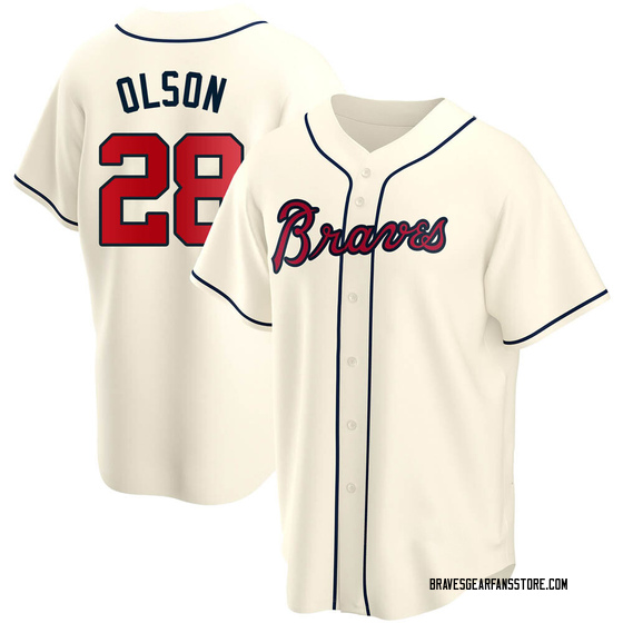 Youth Atlanta Braves Matt Olson Cream Alternate Jersey - Replica