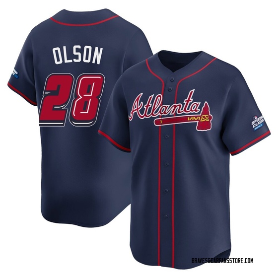 Youth Atlanta Braves Matt Olson Navy 2025 Speedway Classic Alternate Jersey - Limited
