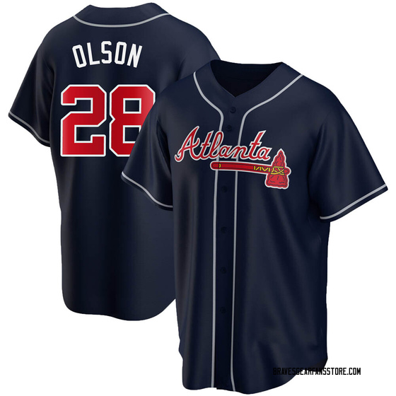 Youth Atlanta Braves Matt Olson Navy Alternate Jersey - Replica