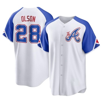 Youth Atlanta Braves Matt Olson White 2023 City Connect Jersey - Replica