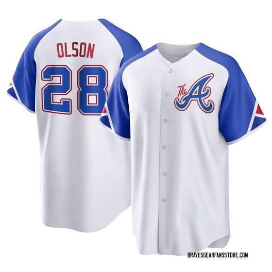 Youth Atlanta Braves Matt Olson White 2023 City Connect Jersey - Replica