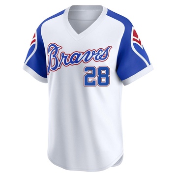 Youth Atlanta Braves Matt Olson White Throwback Cooperstown Collection Jersey - Limited