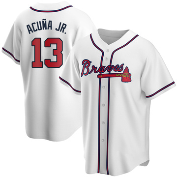 Youth Atlanta Braves Ronald Acuna Jr. White Home Jersey - Replica